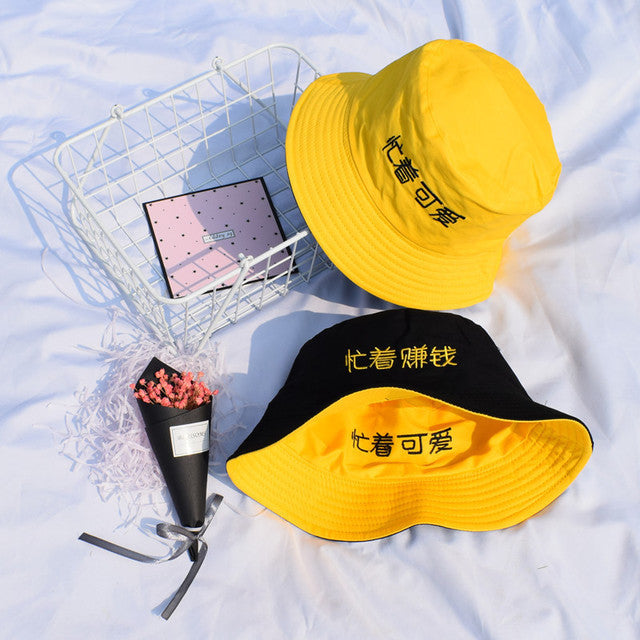 Double Sided Smiley Face Bucket Hats