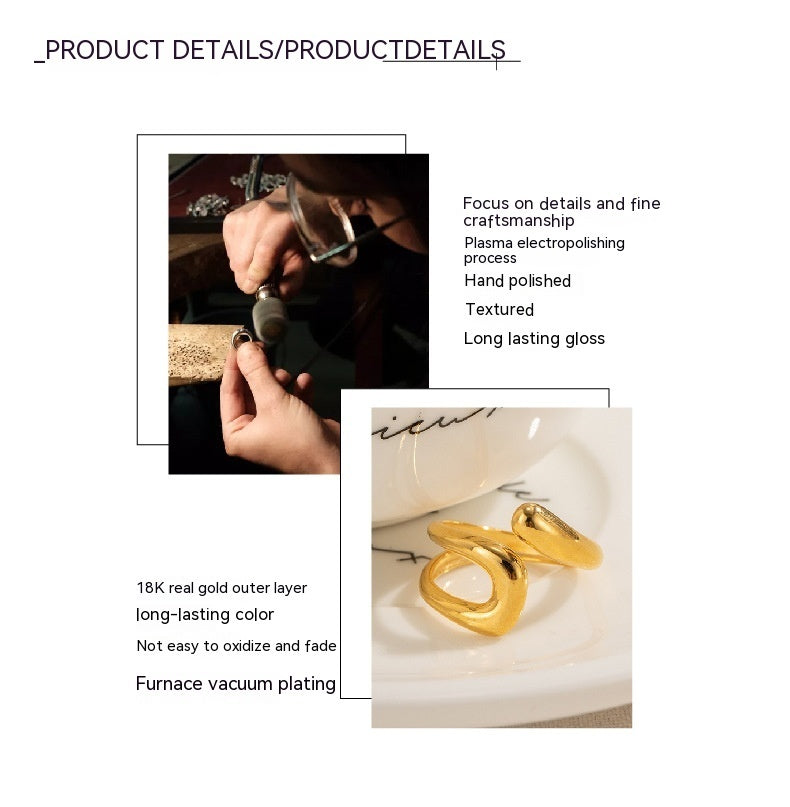 Classic Retro Stainless Steel Hollow Ring