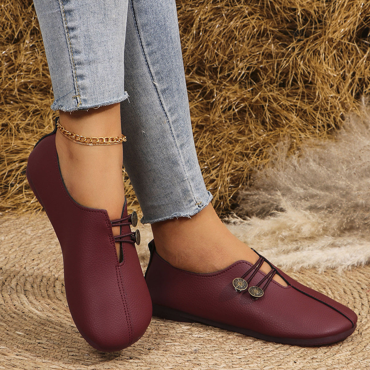Ins Square Soft Flat Shoes
