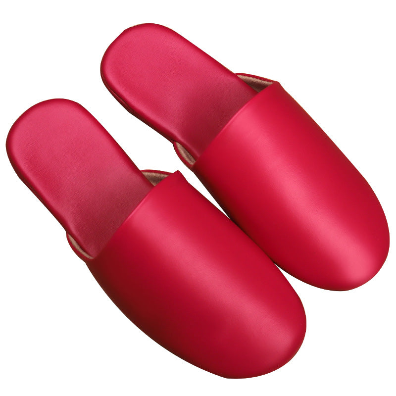 Baotou Womens Leather Slippers