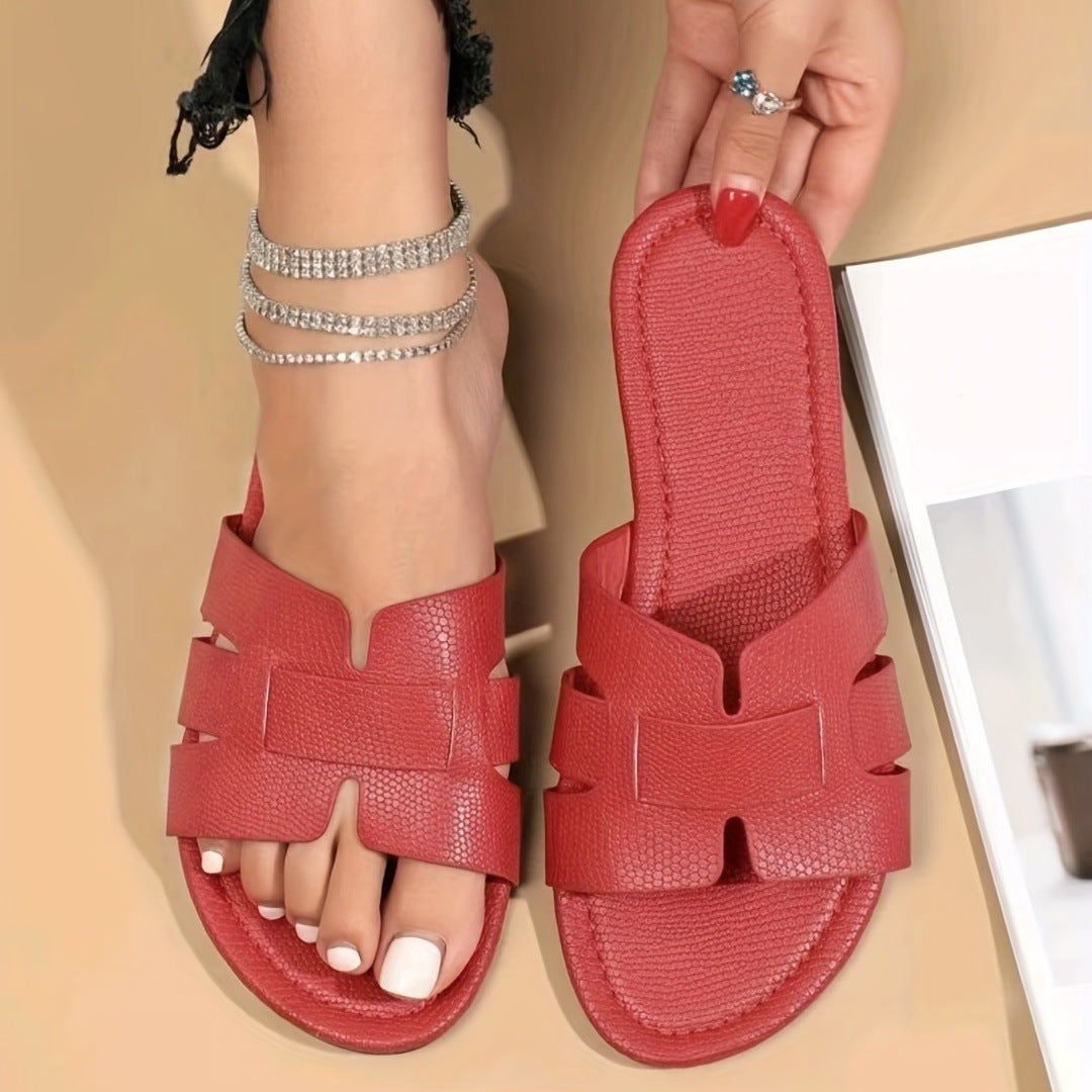 Womens Square Flat Sandals