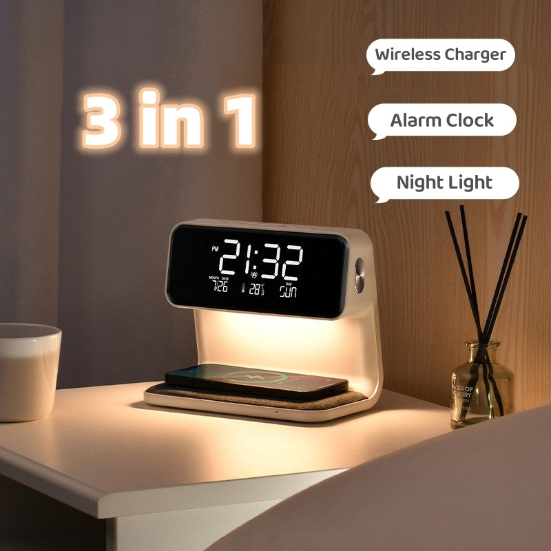 3 In 1 Bedside Wireless Lamp