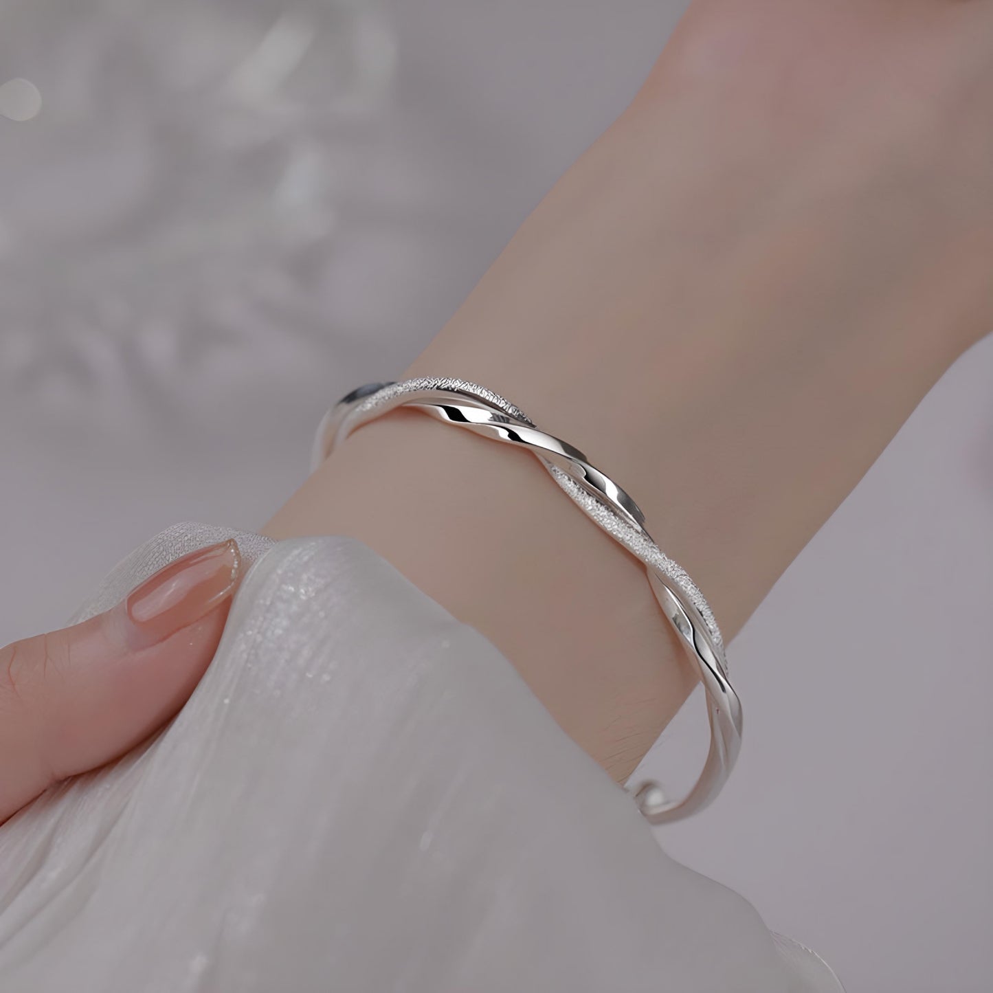 Silver Mobius Ring Bracelet