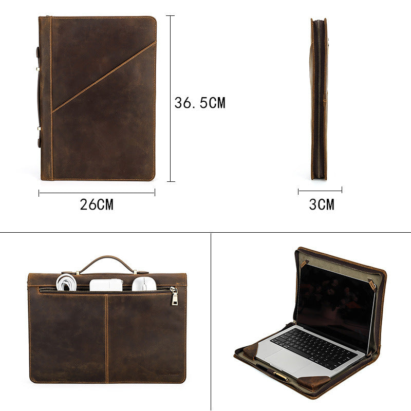 Leather Protective Laptop Handbag