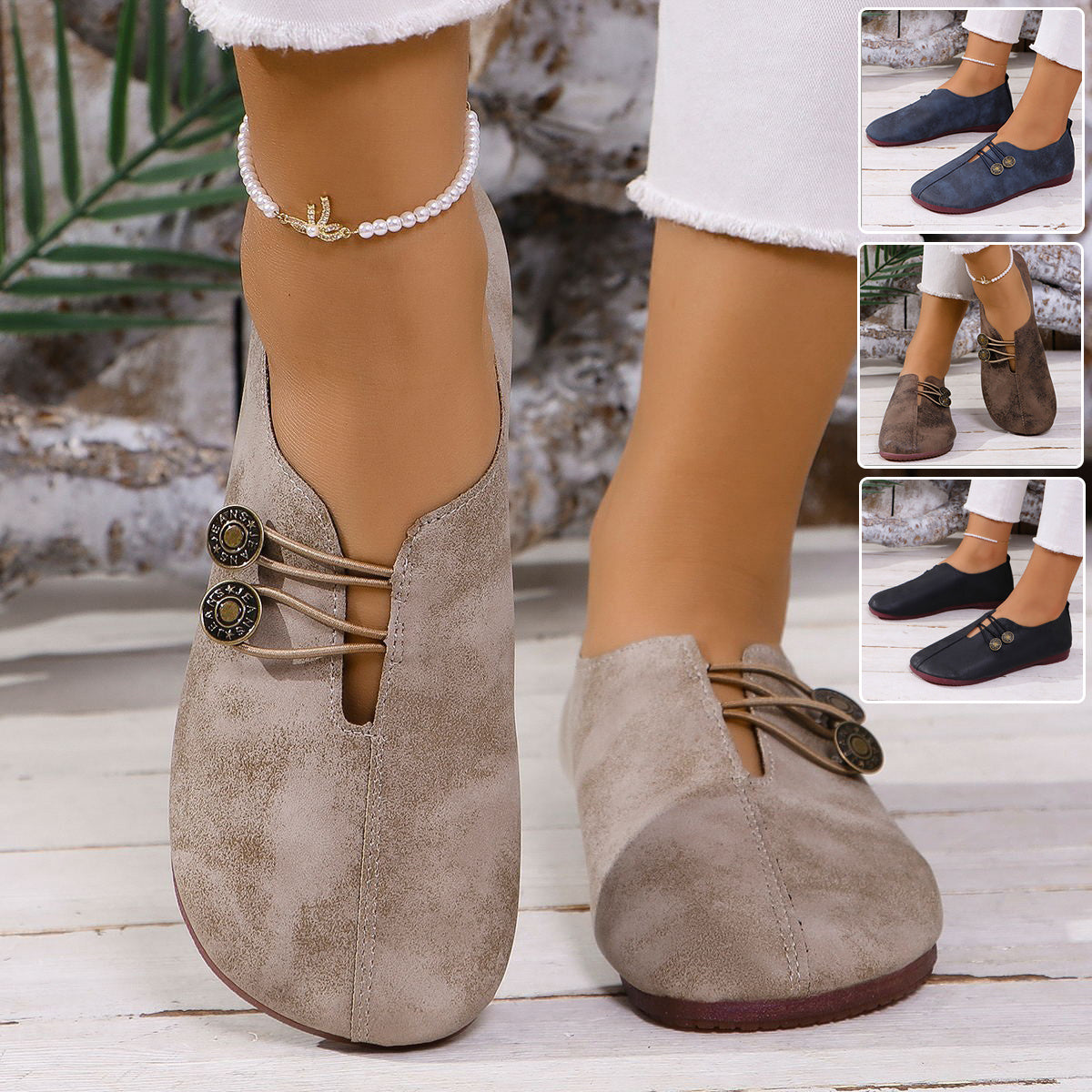 Ins Square Soft Flat Shoes