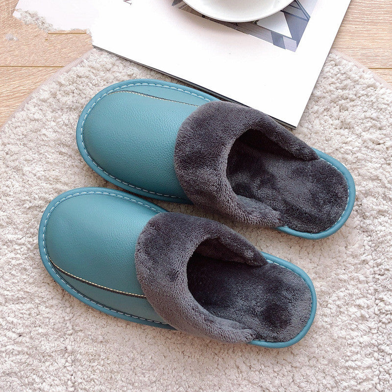 Leather Fur Slippers