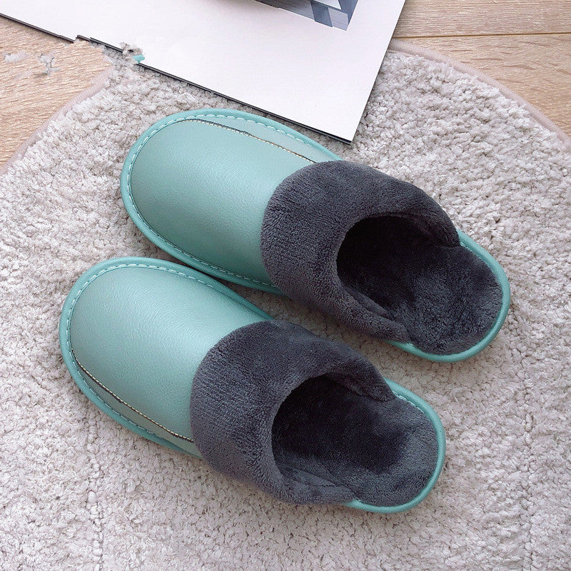 Leather Fur Slippers