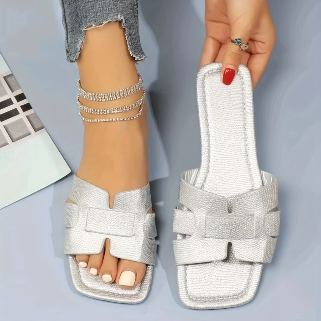Womens Square Flat Sandals