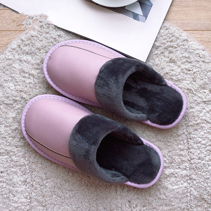 Leather Fur Slippers