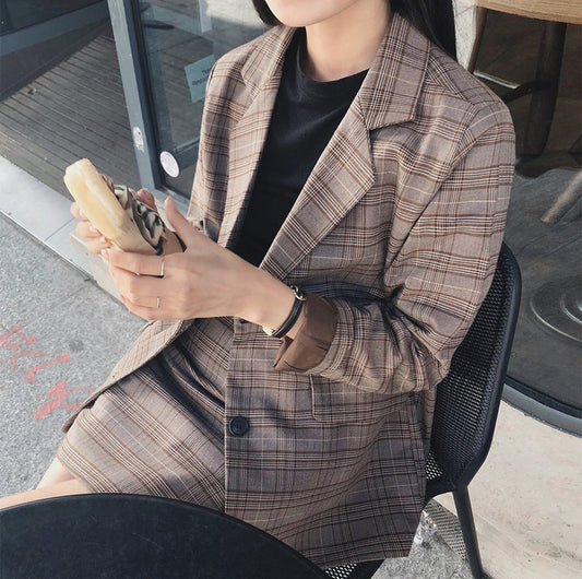 Checkered Suit & Skirt