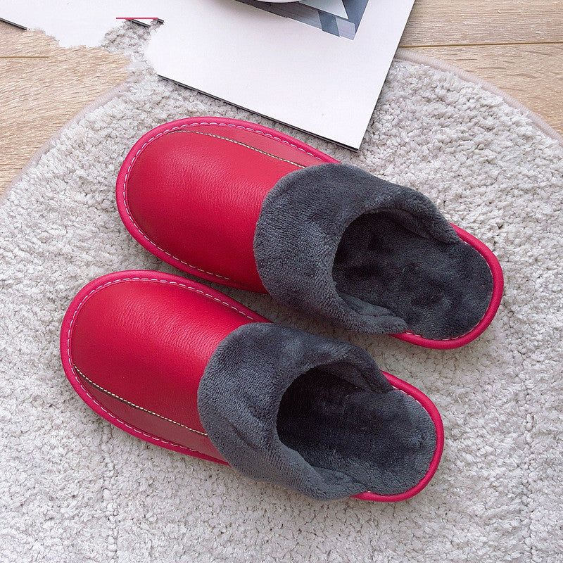 Leather Fur Slippers
