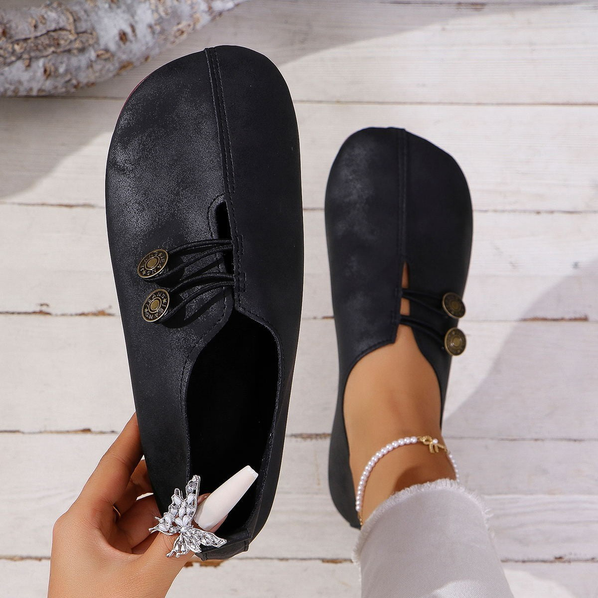 Ins Square Soft Flat Shoes