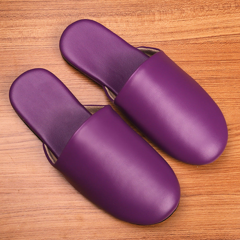 Baotou Womens Leather Slippers