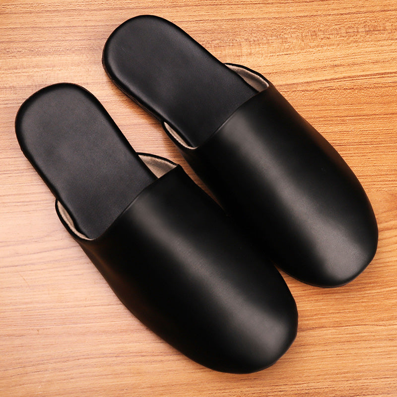 Baotou Womens Leather Slippers