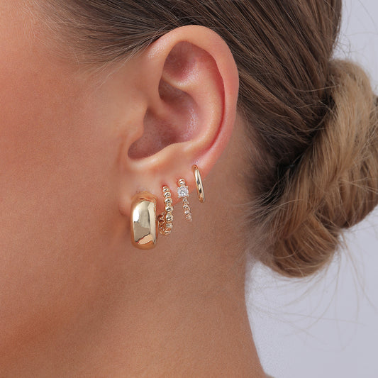 Ornament Gold Earrings Set