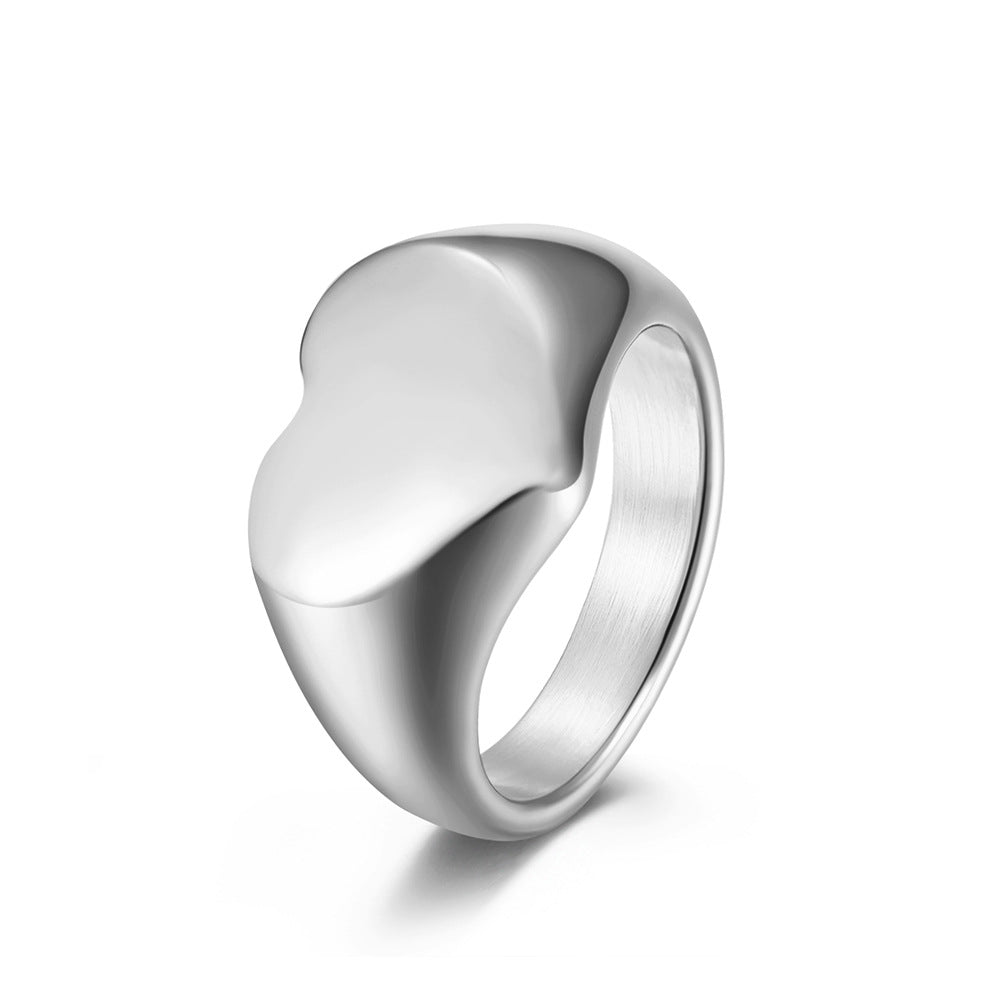 Unisex Steel Heart Ring