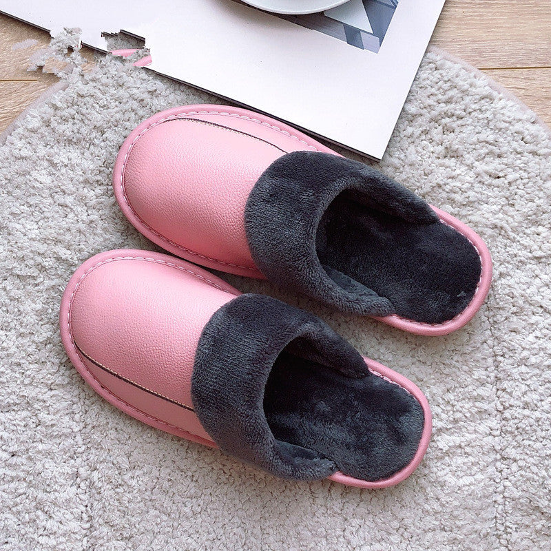 Leather Fur Slippers