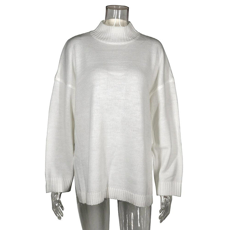 Women's High Neck Long Sleeve Sweater