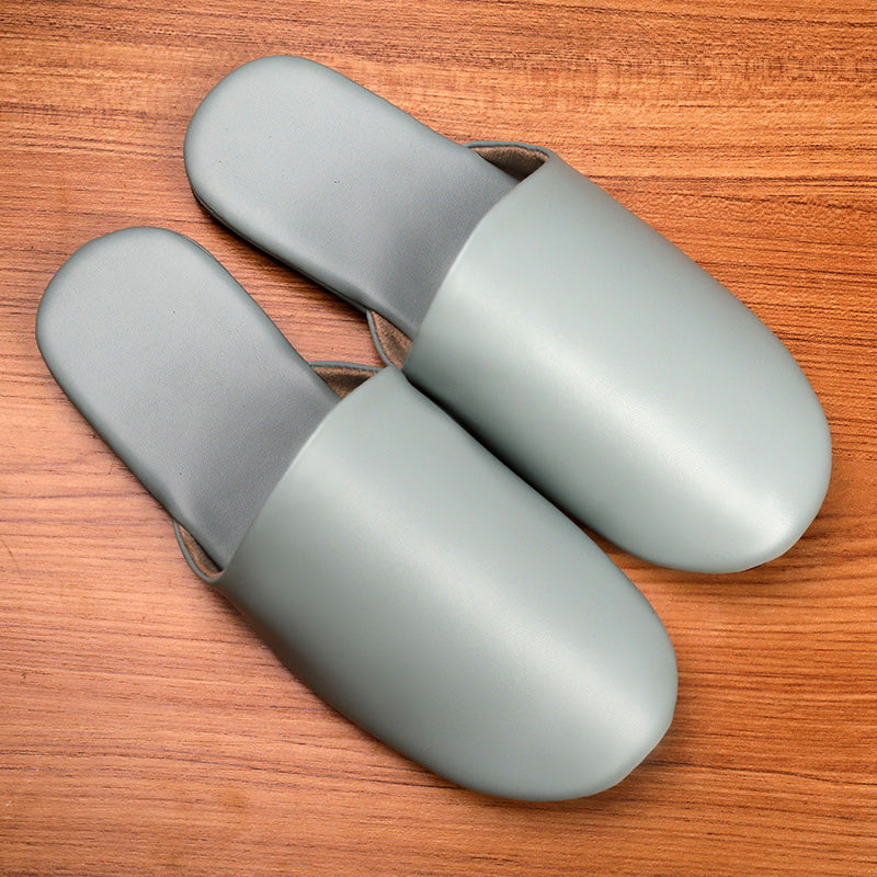 Baotou Womens Leather Slippers