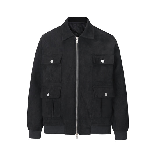 Multi-pocket Suede Jacket