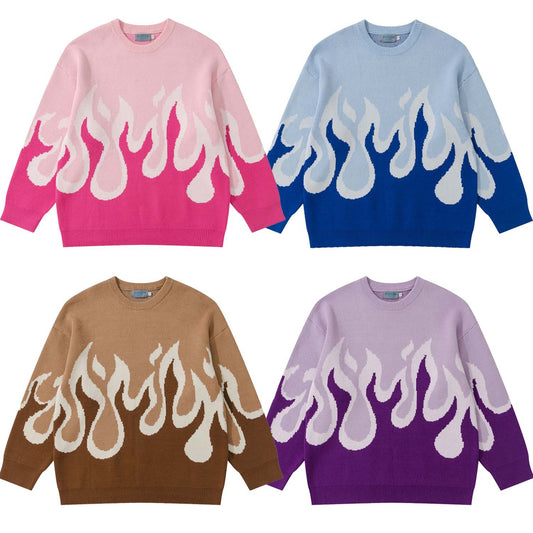 Jacquard Flame Sweater