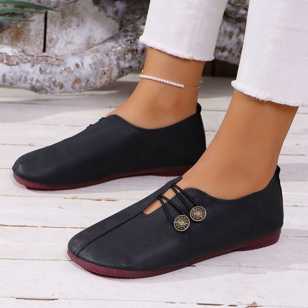 Ins Square Soft Flat Shoes