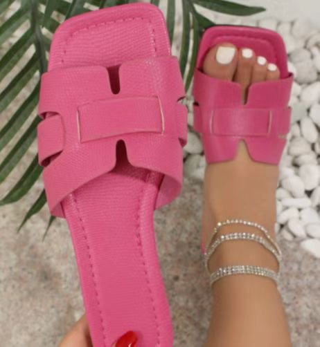 Womens Square Flat Sandals