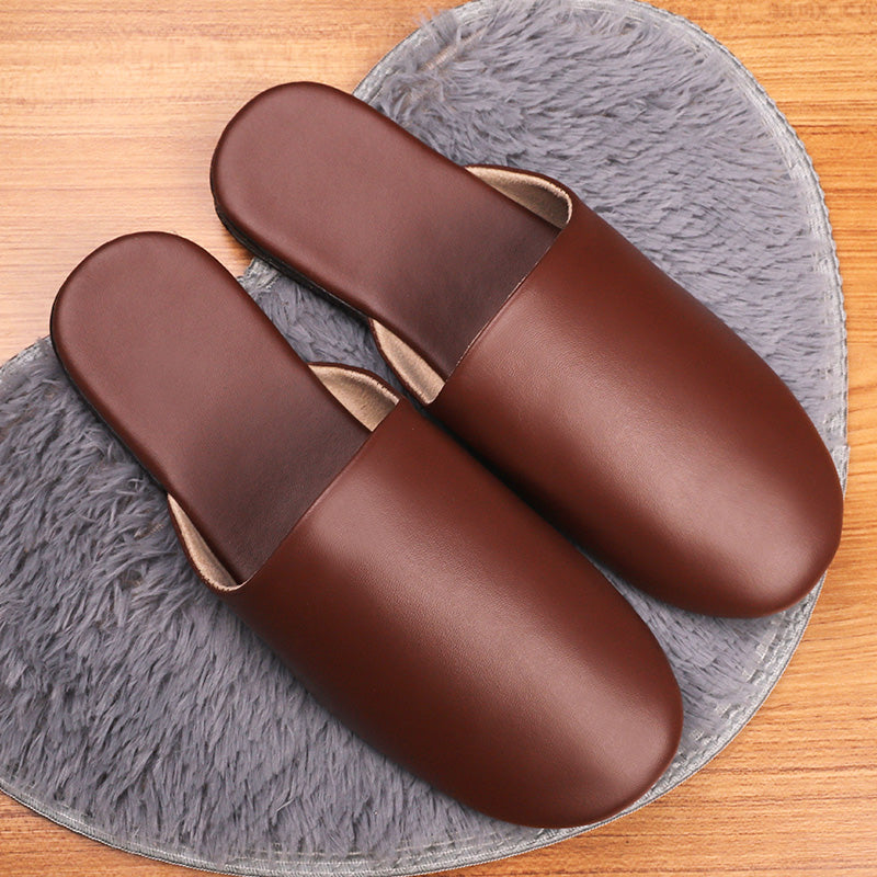 Baotou Womens Leather Slippers