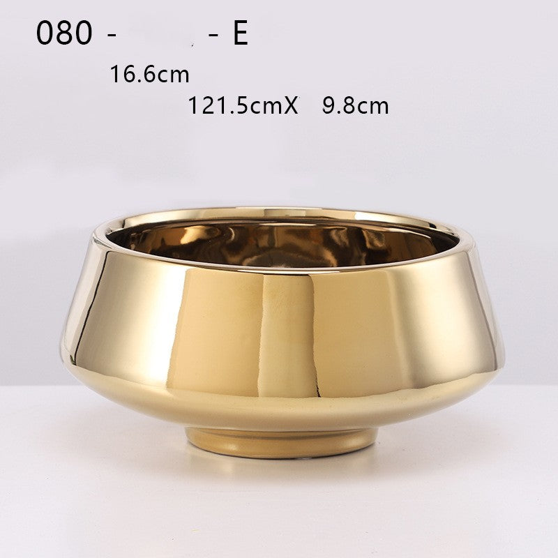 Gold Ceramic Flower Plant Pot