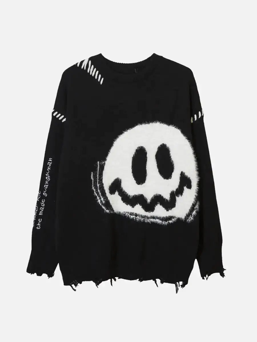 Vintage Knit Smiley Sweater