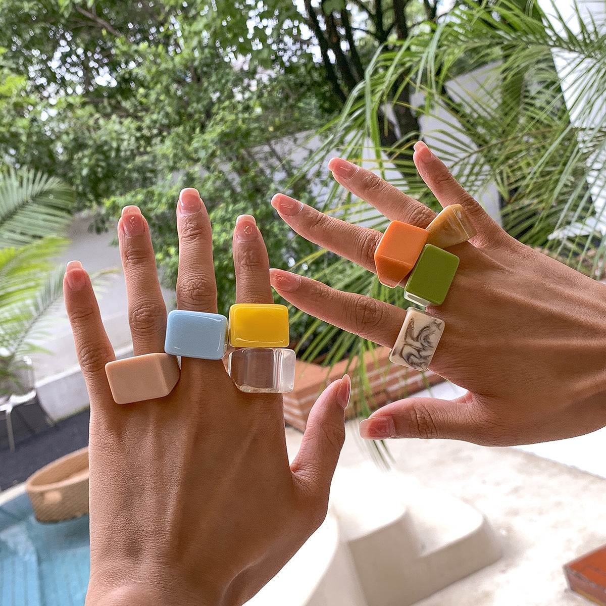 Colored Square Rings