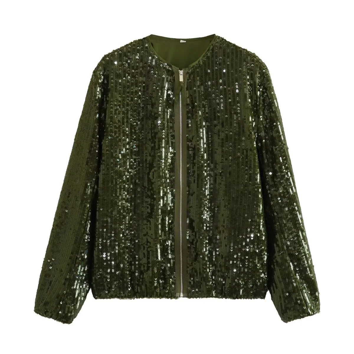 Women's Crew Neck Sequined Jacket