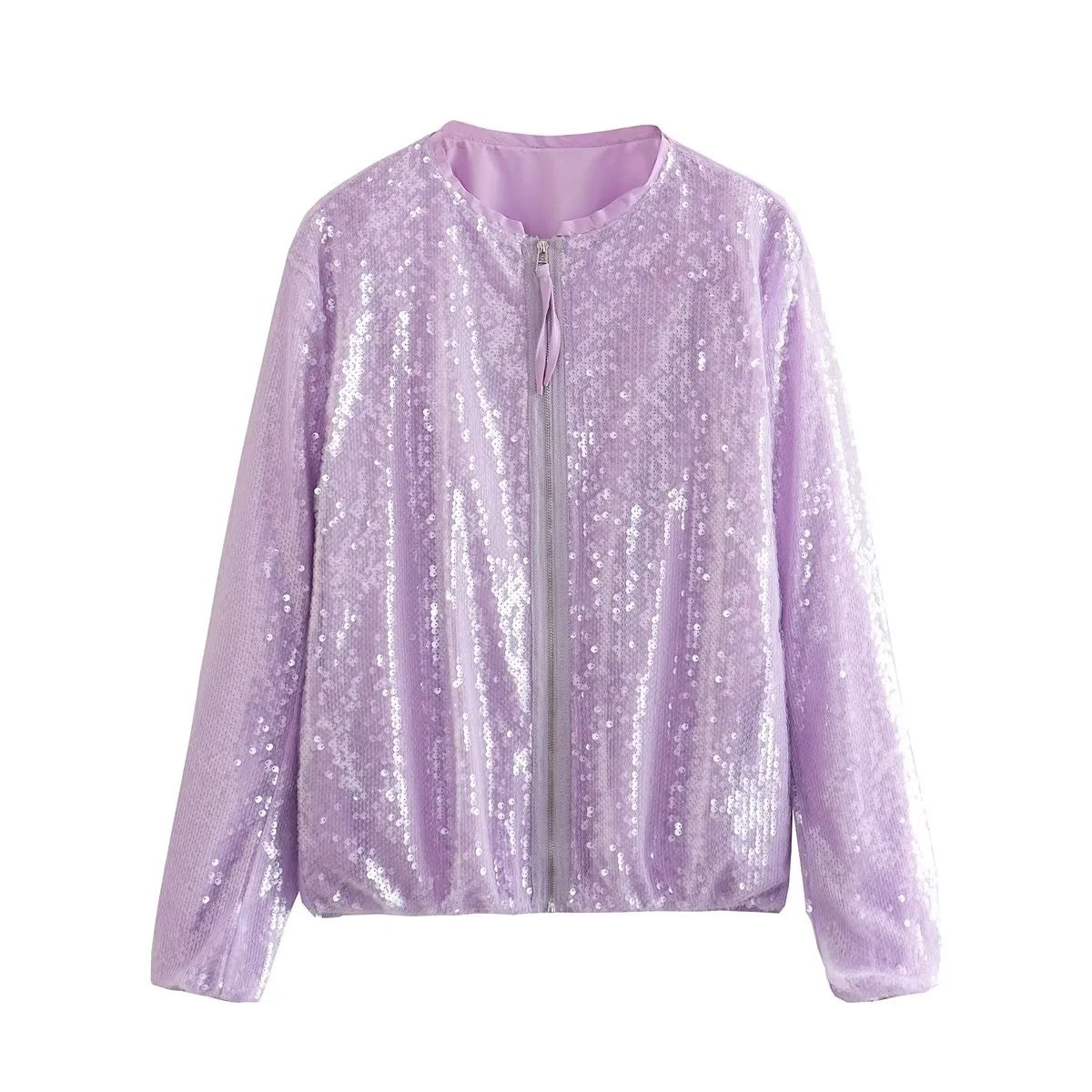 Women's Crew Neck Sequined Jacket