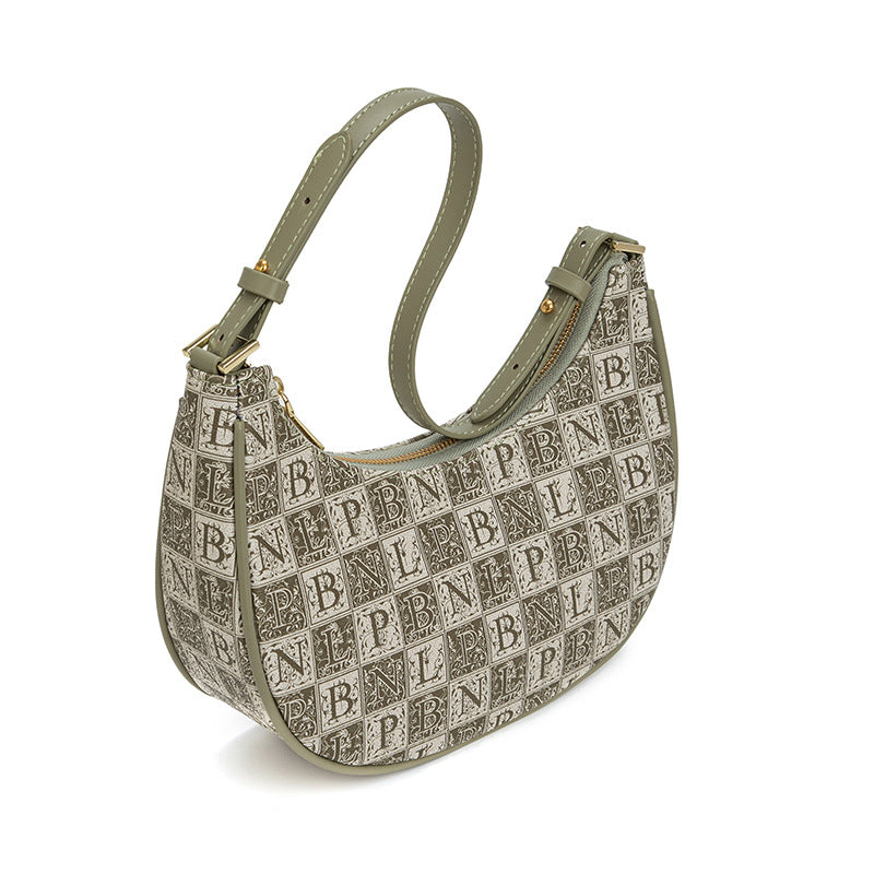 Alphabet Jacquard Shoulder Bag