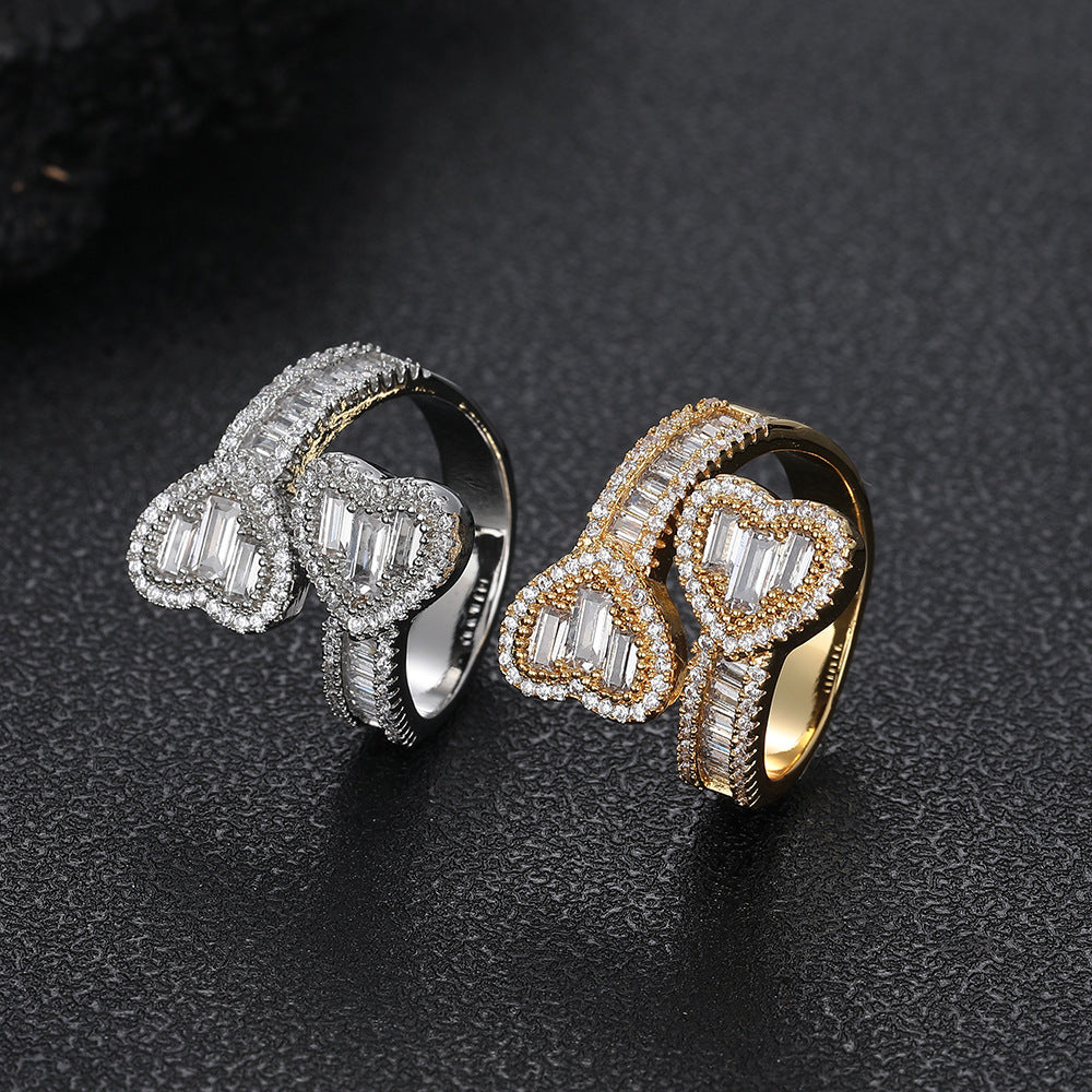 Love Heart-Zircon Shaped Ring