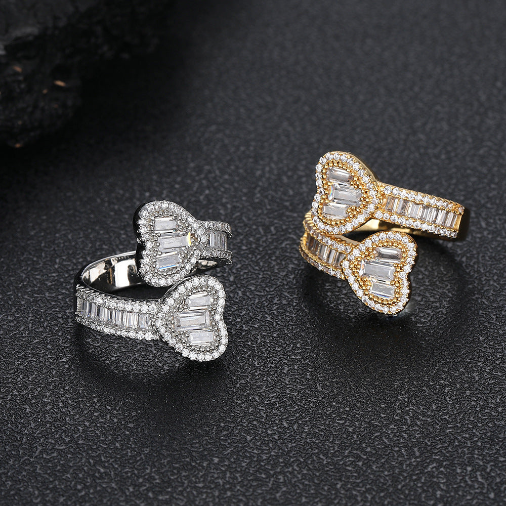 Love Heart-Zircon Shaped Ring