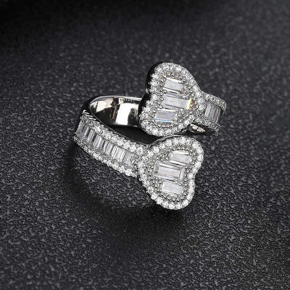 Love Heart-Zircon Shaped Ring