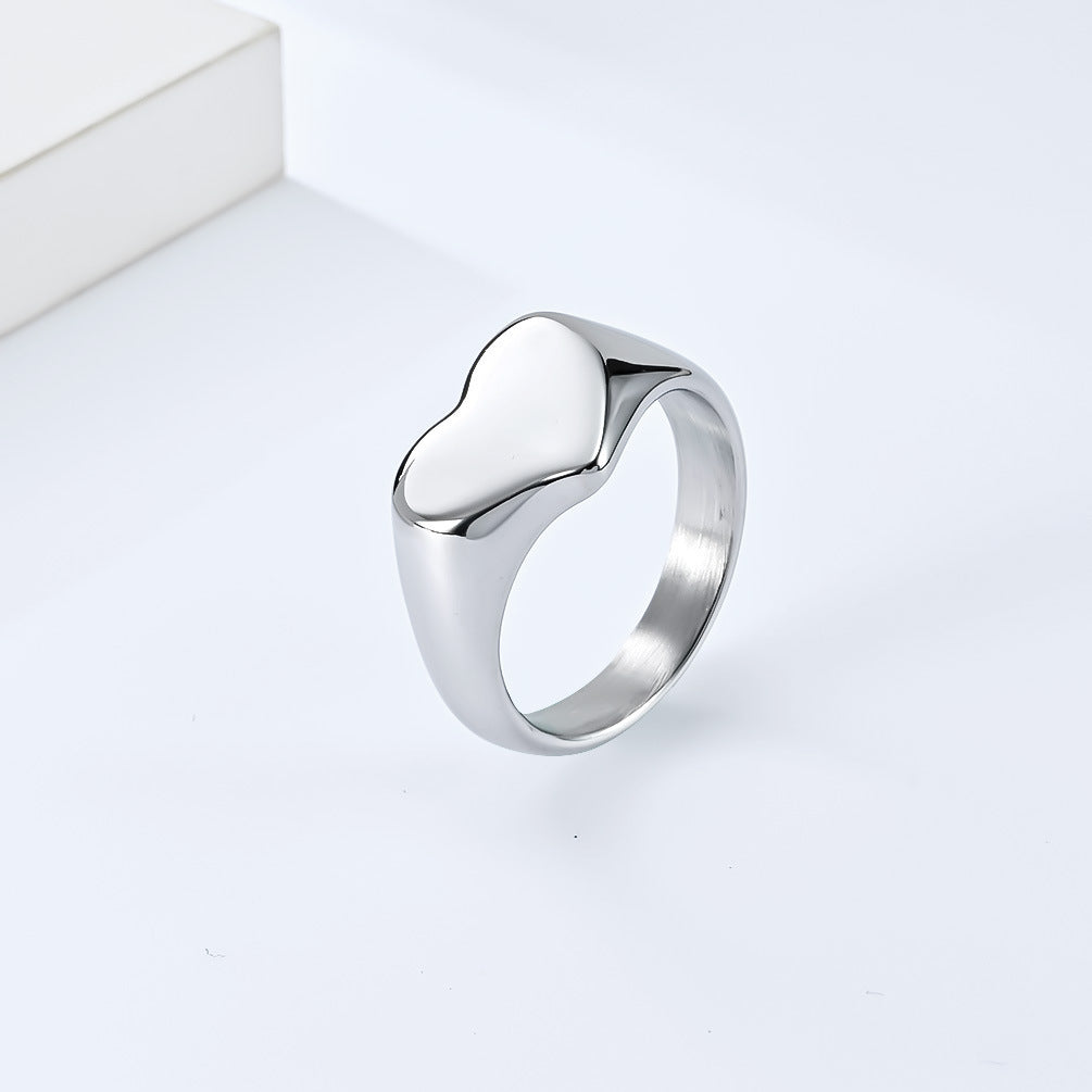 Unisex Steel Heart Ring