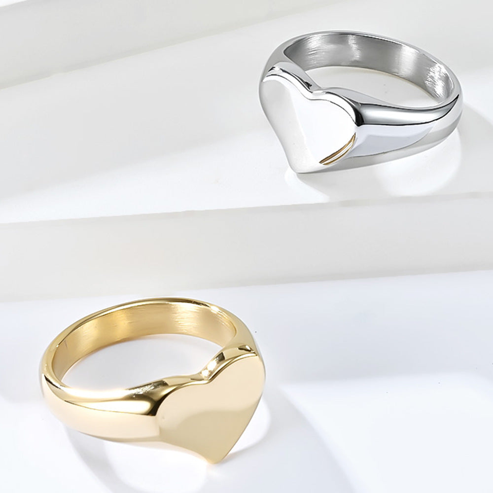 Unisex Steel Heart Ring
