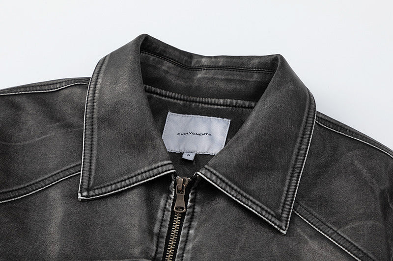 Evolvements Wash Leather Jacket Coat