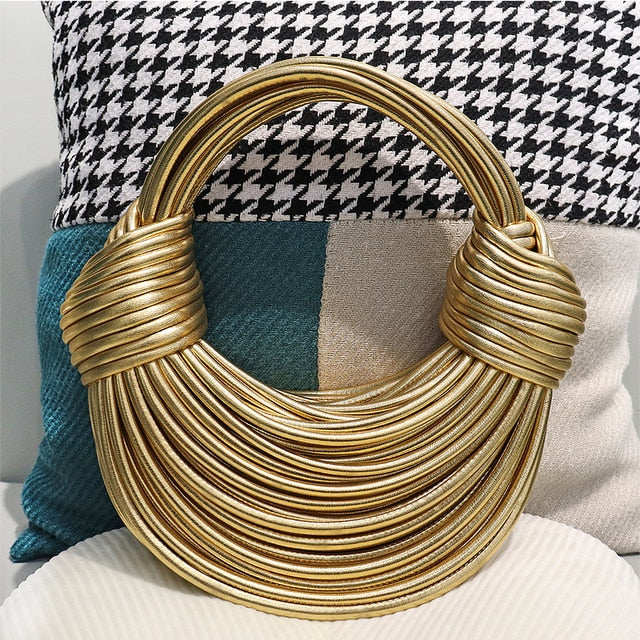 Gold & Silver Bread Knotted Handbags