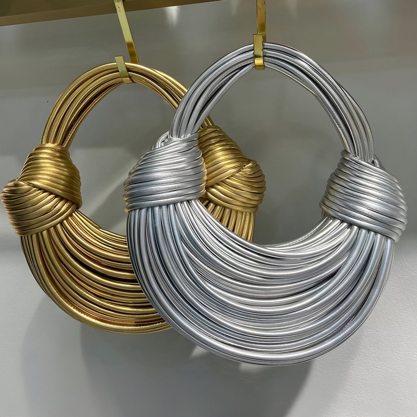 Gold & Silver Bread Knotted Handbags