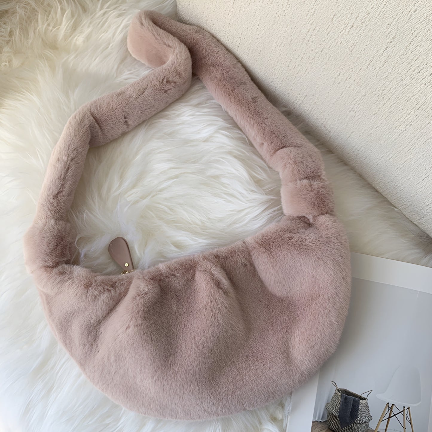 FauxFur Messenger Shell Bag