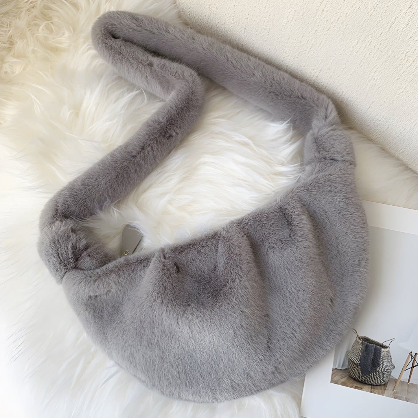 FauxFur Messenger Shell Bag