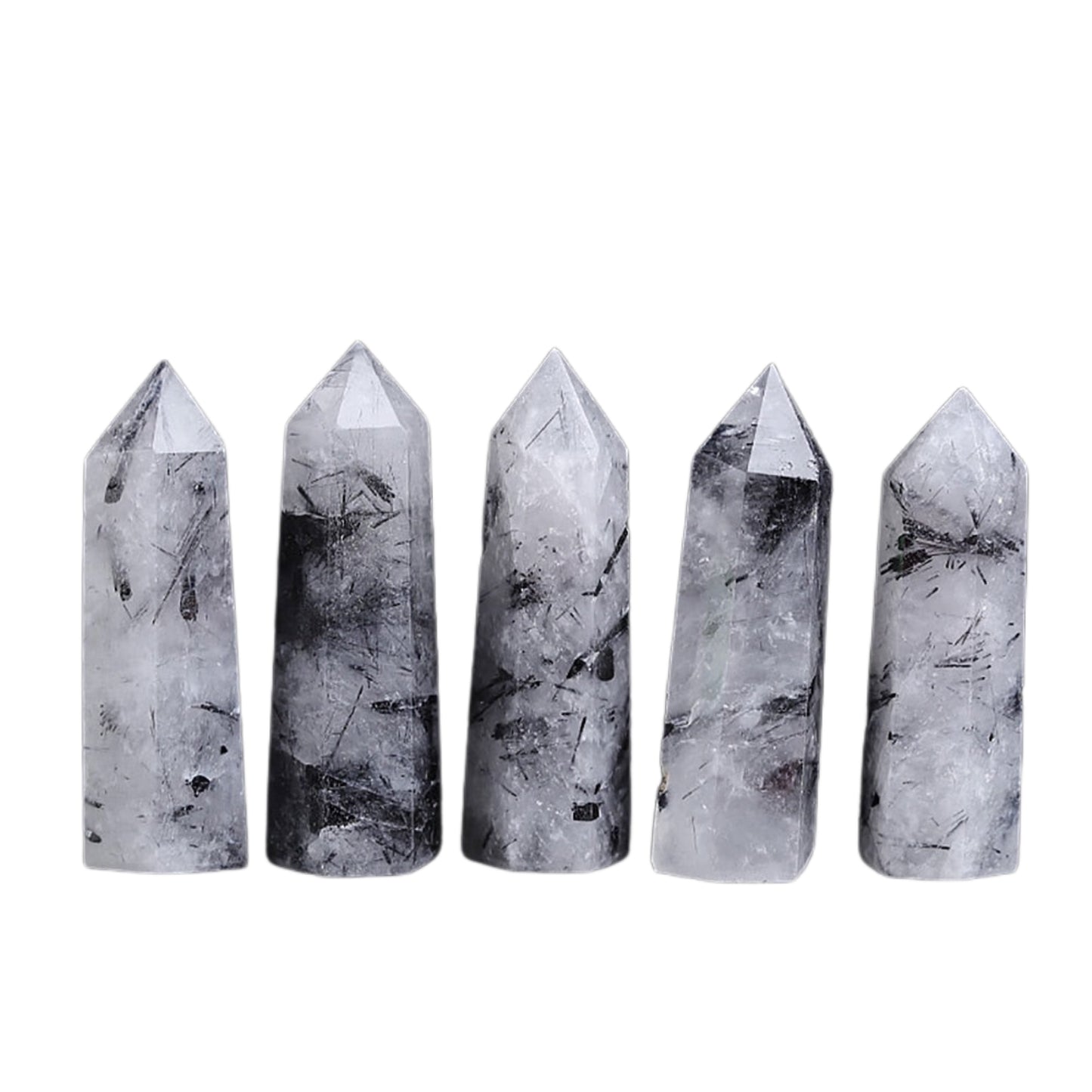 Natural Black Tourmaline Quartz Crystal