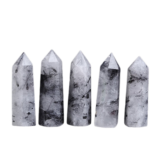Natural Black Tourmaline Quartz Crystal
