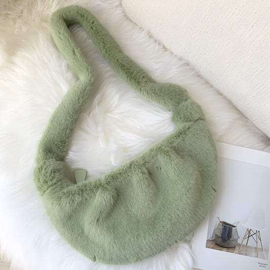 FauxFur Messenger Shell Bag