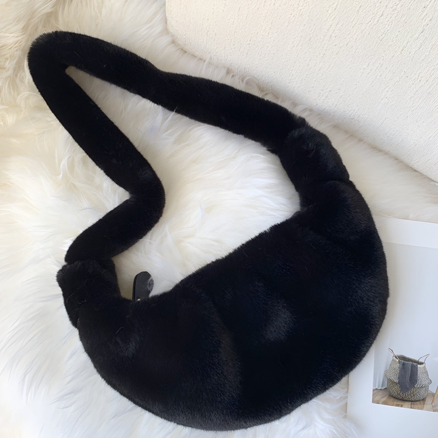 FauxFur Messenger Shell Bag