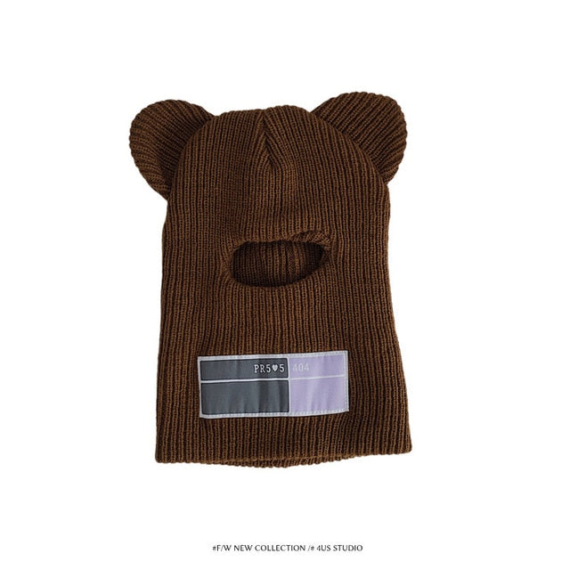 Ski Mask Bear Ear Beanies