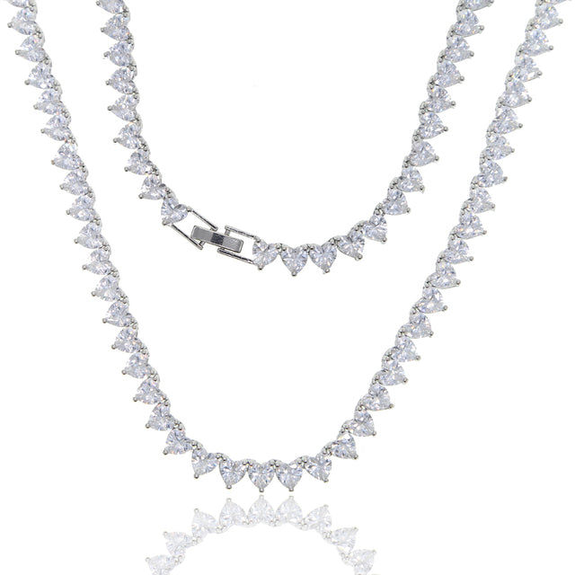 Heart Tennis Necklace Chains
